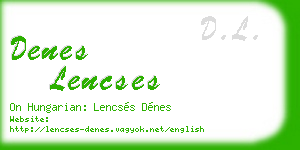 denes lencses business card